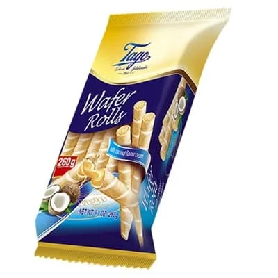 Tago Wafer Rolls Coconut 260g