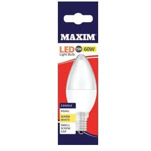 Maxim 7.5W=60W LED Candle SES WW P 10s