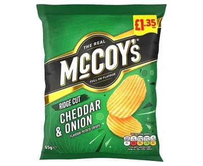 McCoys Cheddar Onion 20 x 65g
