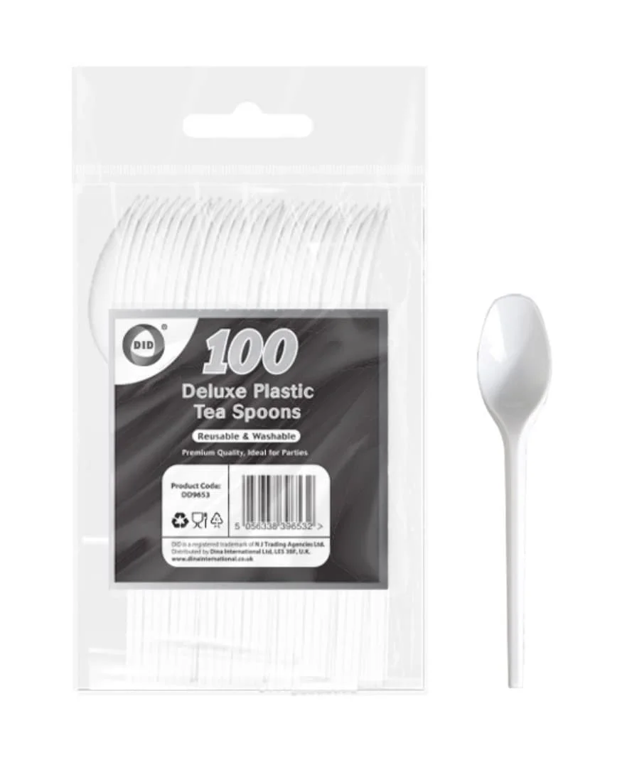 Dina White Plastic Tea Spoons 100s