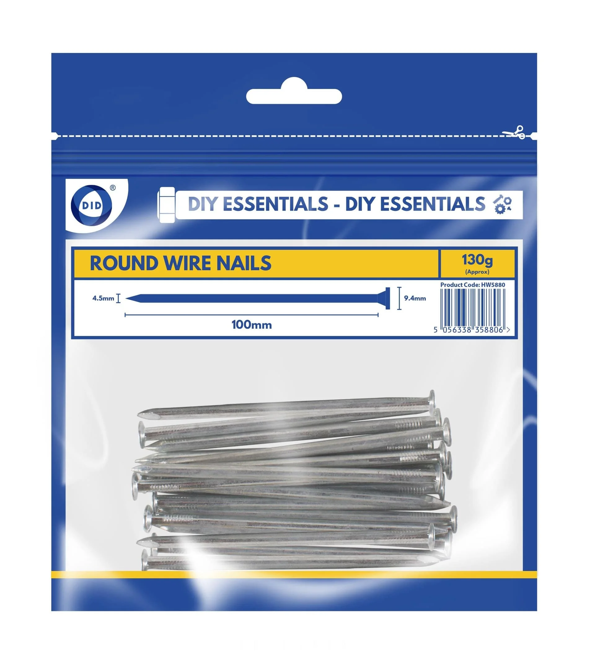 DID 100mm Round Wire Nails 130g
