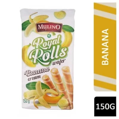 Mulino Wafer Rolls - Banana Cream 150g