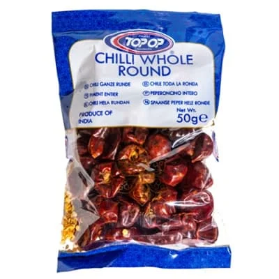 Top Op Whole Red Chillies 10 x 50g