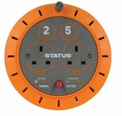Status 5m 2Socket 10A TC Cable Reel 1s