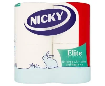 Nicky Elite White Toilet Roll 3ply 10 x 4s