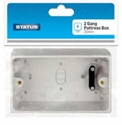 Status 2Gang Pattress Box 35mm Single