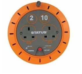 Status 10m 2Socket 10A TC Cable Reel Single