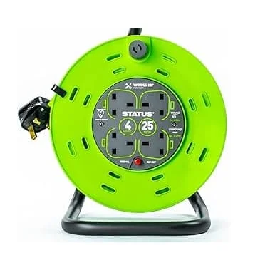 Status 50m 4Socket 13A TC M/Frame Cable Reel 1s