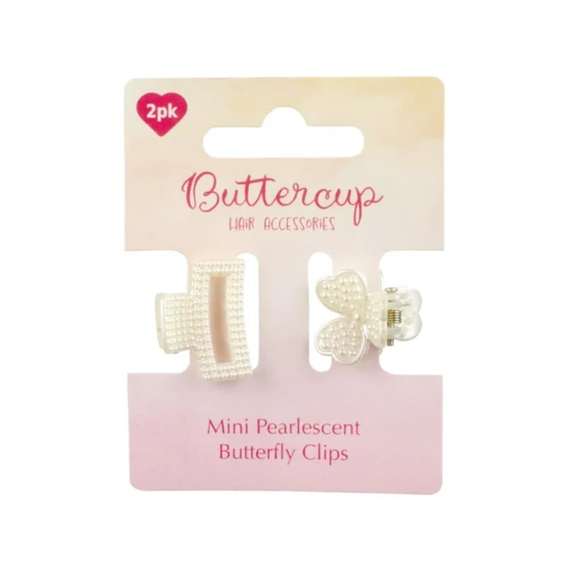 Pearlscent Design Small Butterfly Hair Clips 2pk
