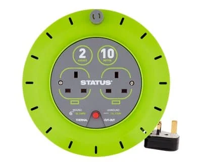 Status 10m 2Socket 13A TC Cable Reel 1s