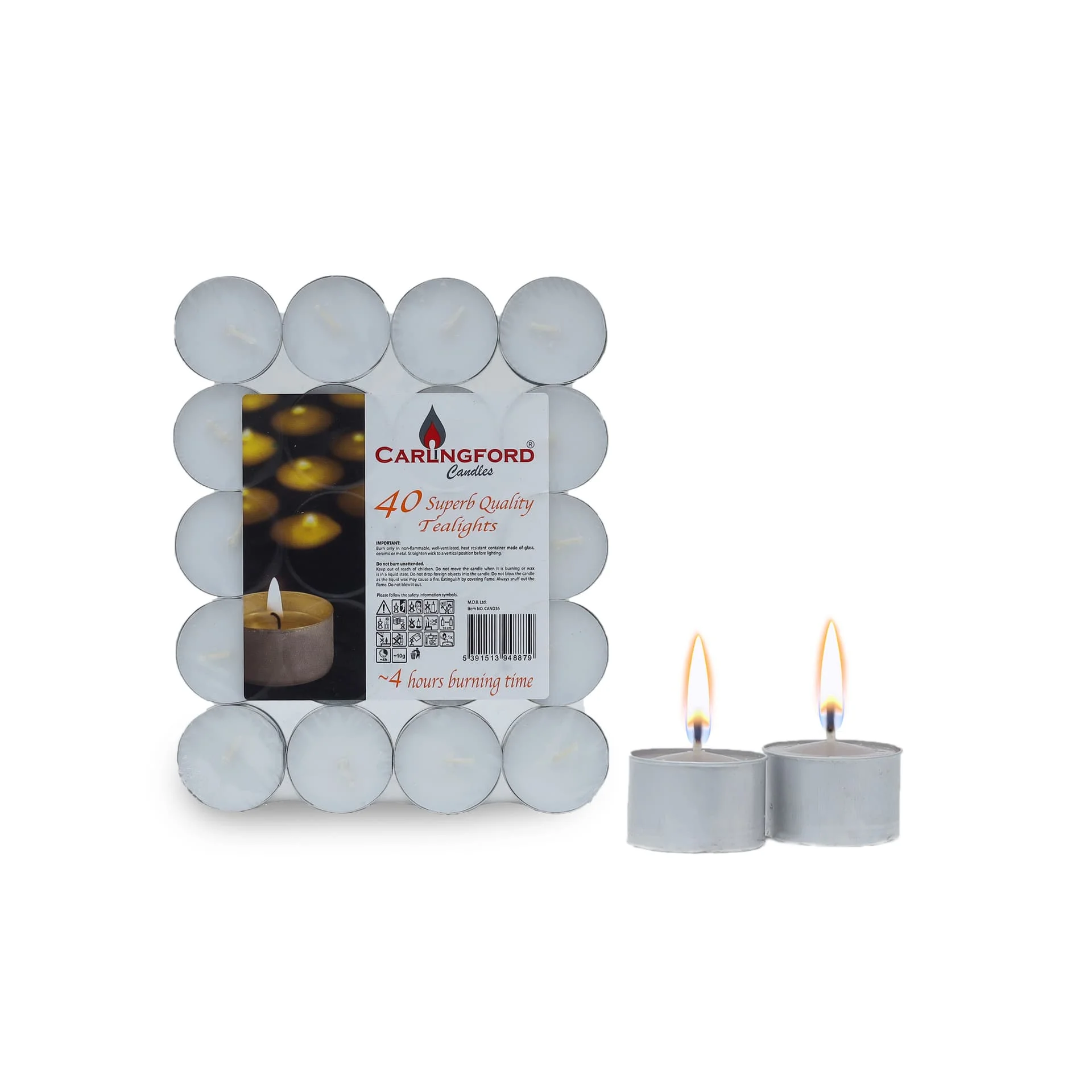 White Tealight 4hr Burning Candle 40 S