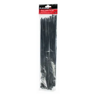 Blackspur Black Cable Tie Set 30s