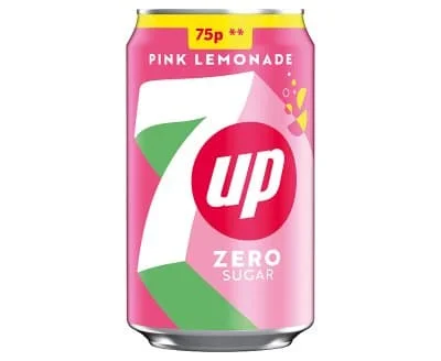 7UP Zero Sugar Pink Lemonade Can 75p 24 x 330ml