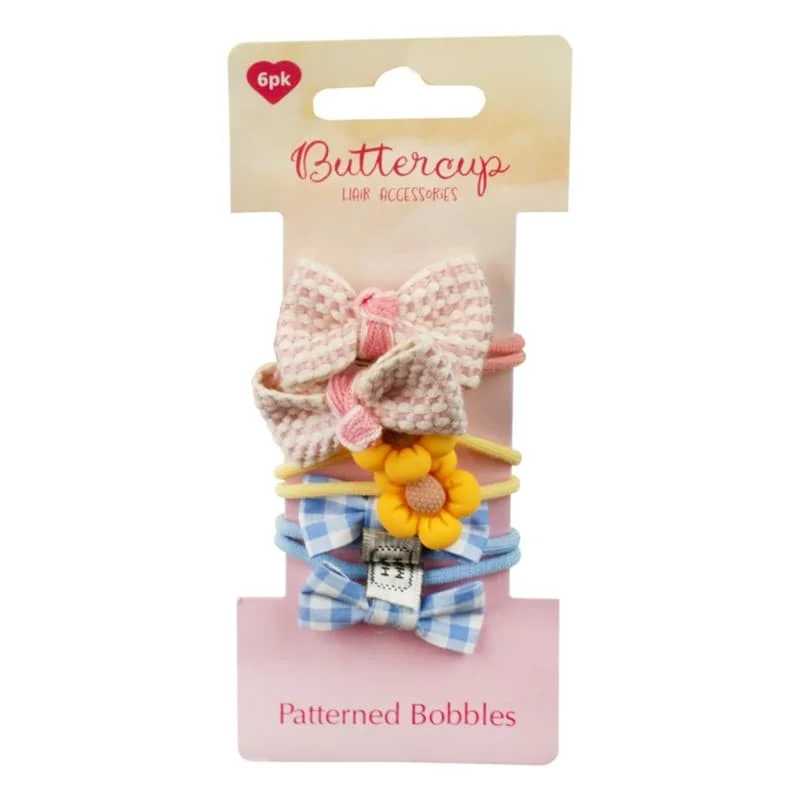 Buttercup Patterned Hair Bobbles 6pcs